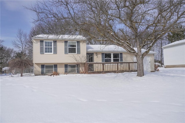 split level home featuring a garage