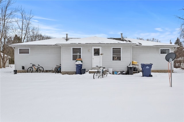 view of snow covered property