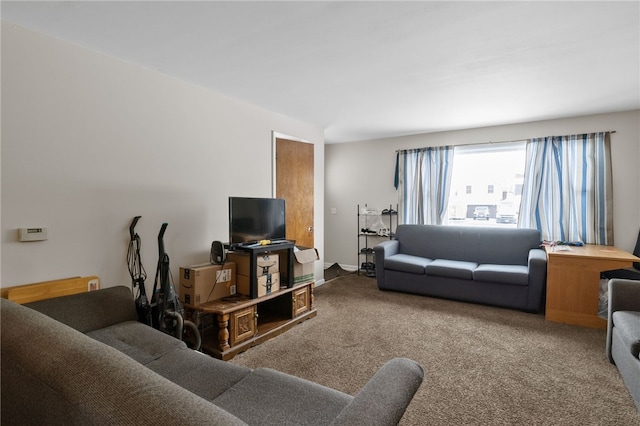 living room featuring carpet floors