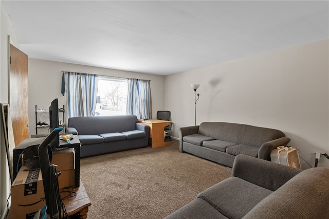 living room with light carpet