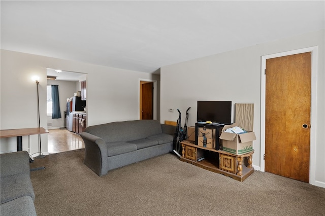 living room featuring carpet floors