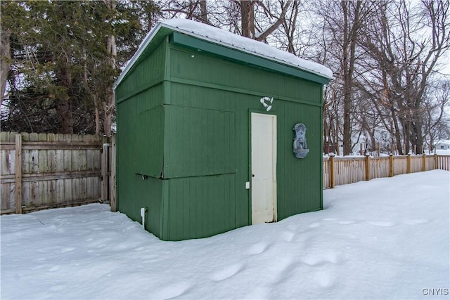 view of snow covered structure