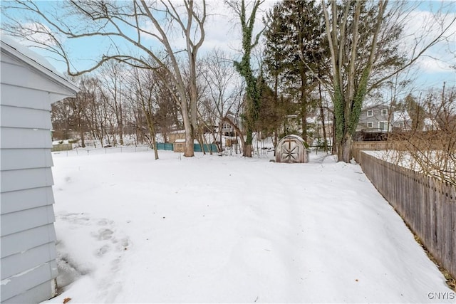 view of snowy yard