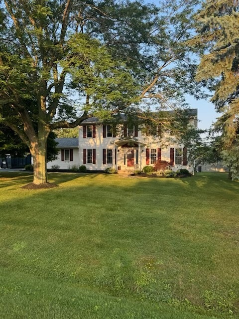 colonial house with a front lawn