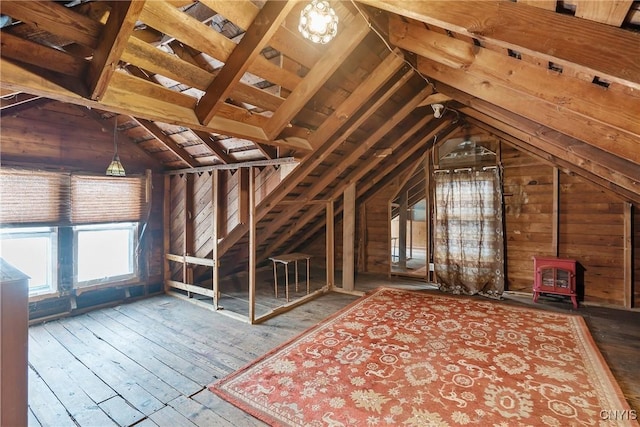 view of unfinished attic