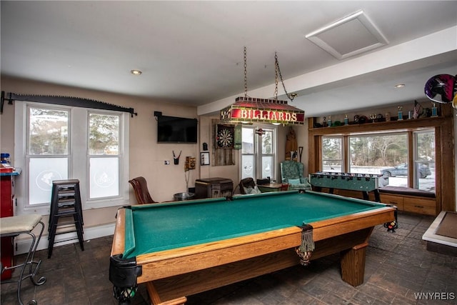 game room with billiards