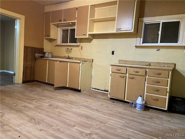 kitchen featuring light hardwood / wood-style flooring