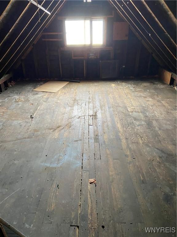 view of unfinished attic