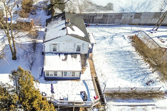 view of snowy aerial view