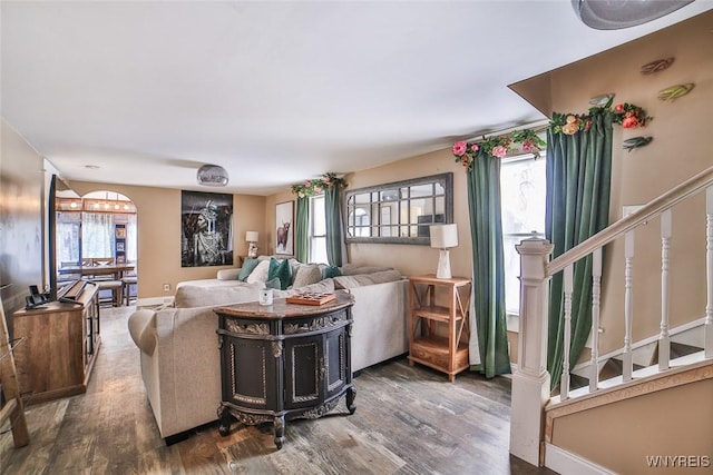 living room featuring hardwood / wood-style flooring