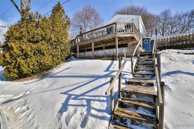 exterior space with a wooden deck