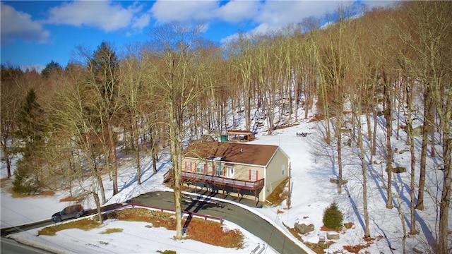 view of snowy aerial view