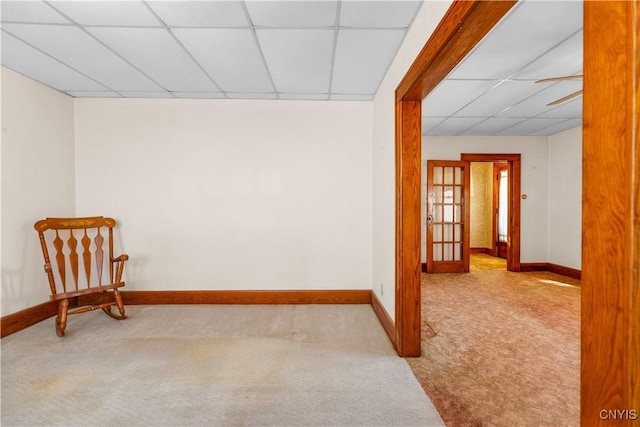 1407 Downer Ave, Utica, NY 13502 - hallway featuring a drop ceiling and carpet floors