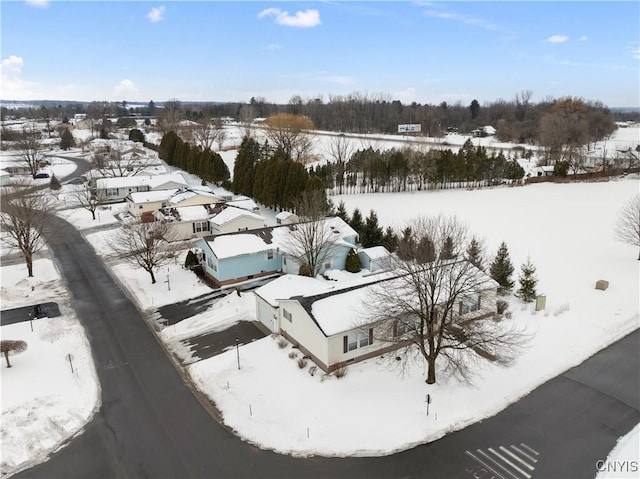 view of snowy aerial view