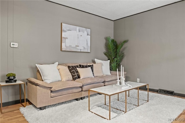 living room featuring hardwood / wood-style flooring