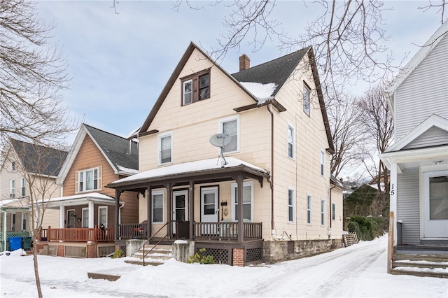 view of front of house with covered porch