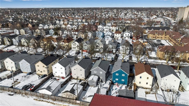 view of snowy aerial view