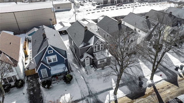 view of snowy aerial view