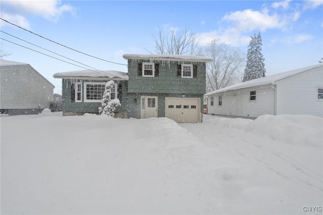 tri-level home with a garage