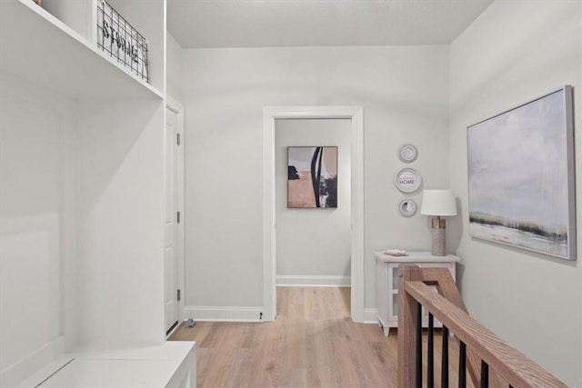 hall featuring light hardwood / wood-style floors