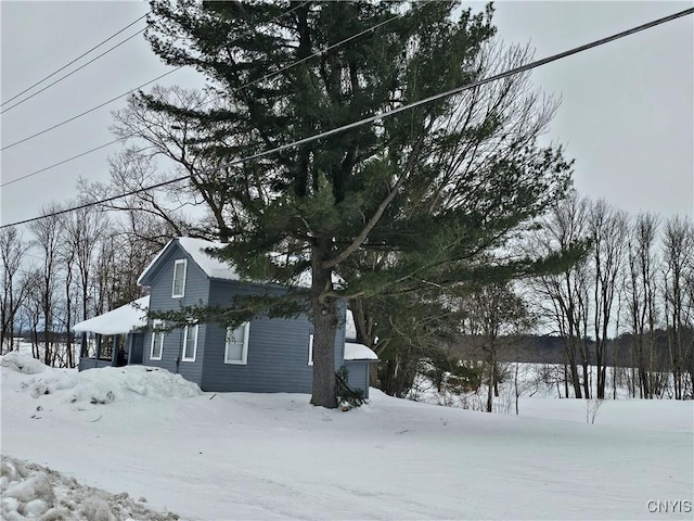 view of snowy exterior