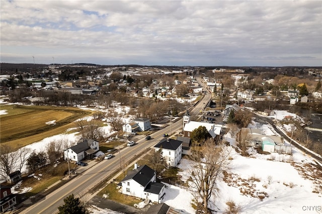 view of snowy aerial view