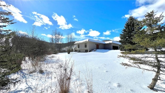 view of snowy exterior