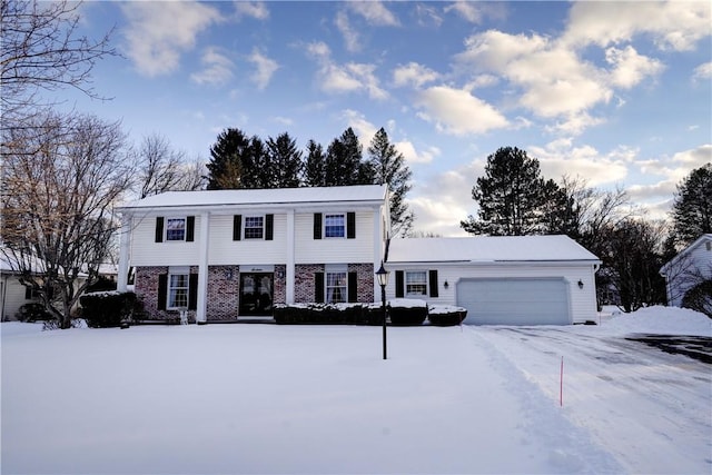 view of front of house with a garage