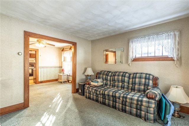 living room featuring carpet floors