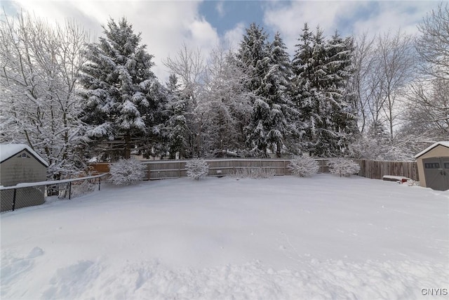 view of snowy yard