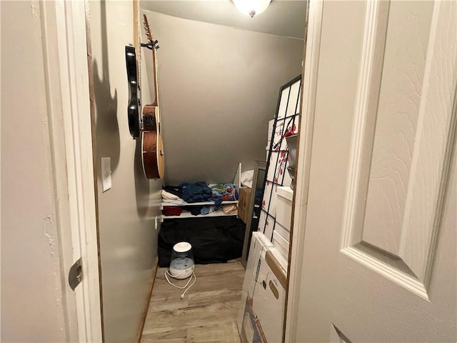 walk in closet featuring light hardwood / wood-style floors