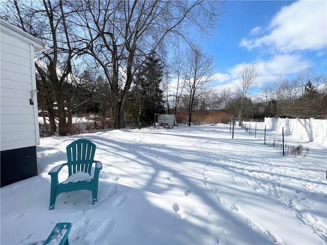 view of snowy yard