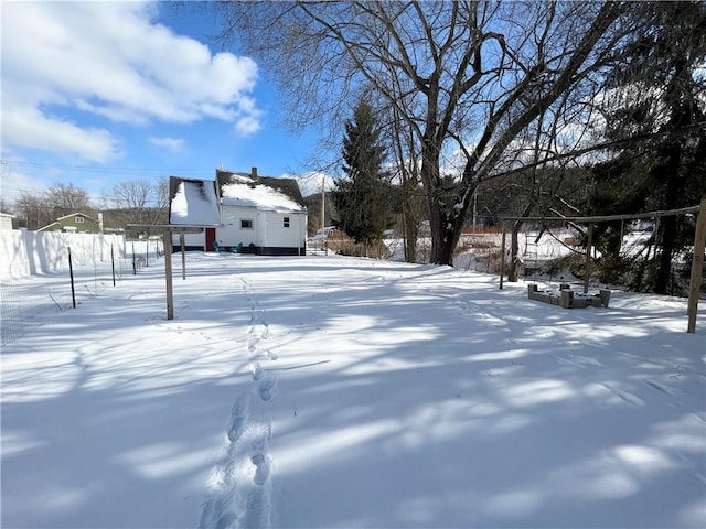 view of snowy yard