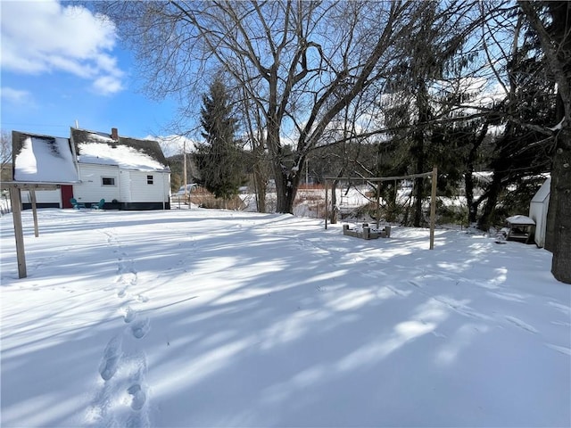 view of snowy yard