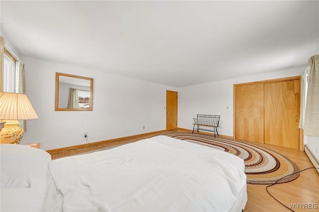 bedroom featuring light hardwood / wood-style floors