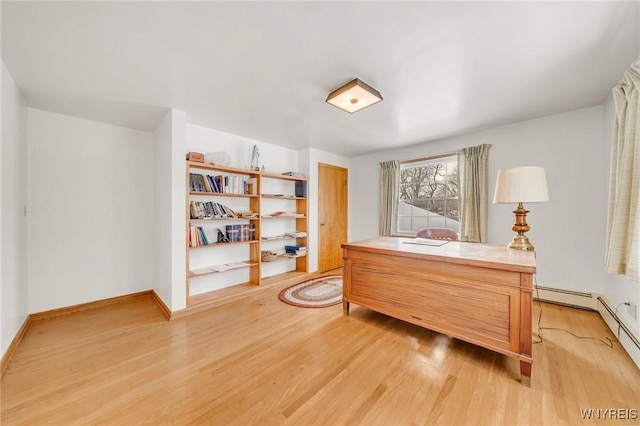 office featuring light hardwood / wood-style flooring