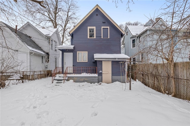 view of front of property with fence