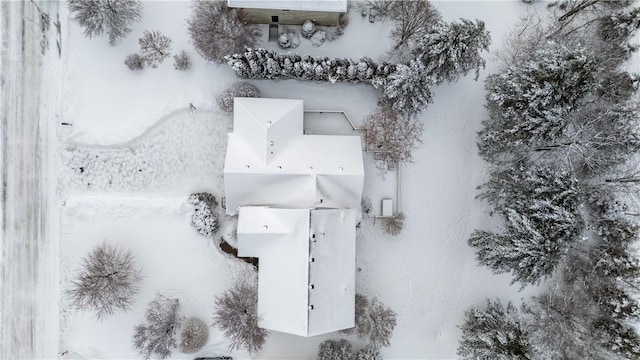 view of snowy aerial view