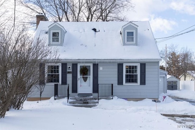 view of new england style home