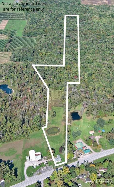 aerial view featuring a rural view