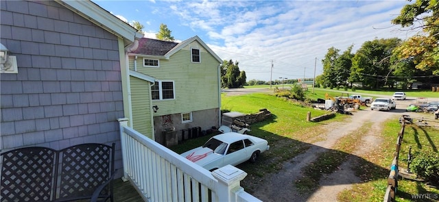 view of yard with a porch