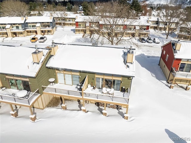 view of snowy aerial view