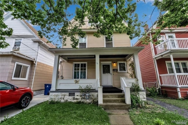 view of front of property with covered porch