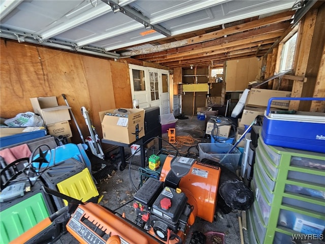 view of garage