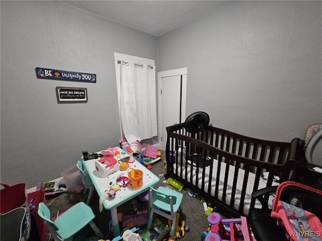 bedroom with a crib