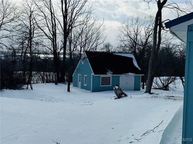 view of snow covered structure