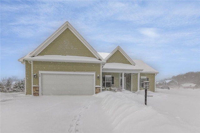 view of front of house with a garage