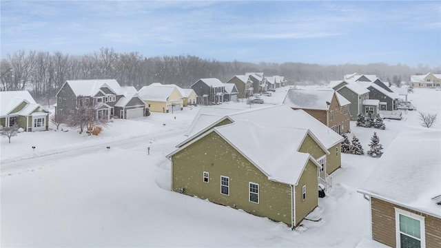 view of snowy aerial view