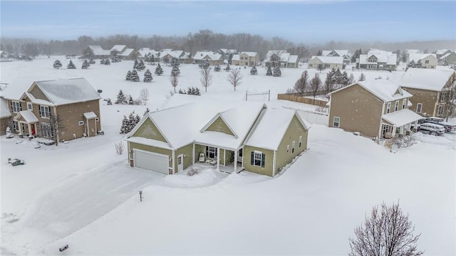 view of snowy aerial view