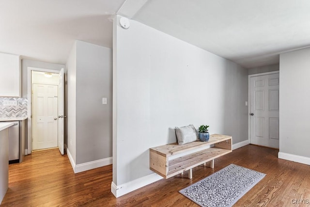 interior space with hardwood / wood-style flooring